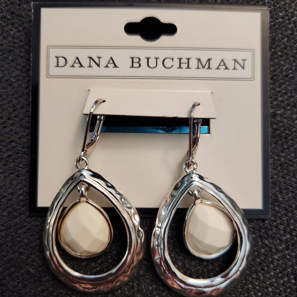 Dana Buchman Silver and Cream Earrings
